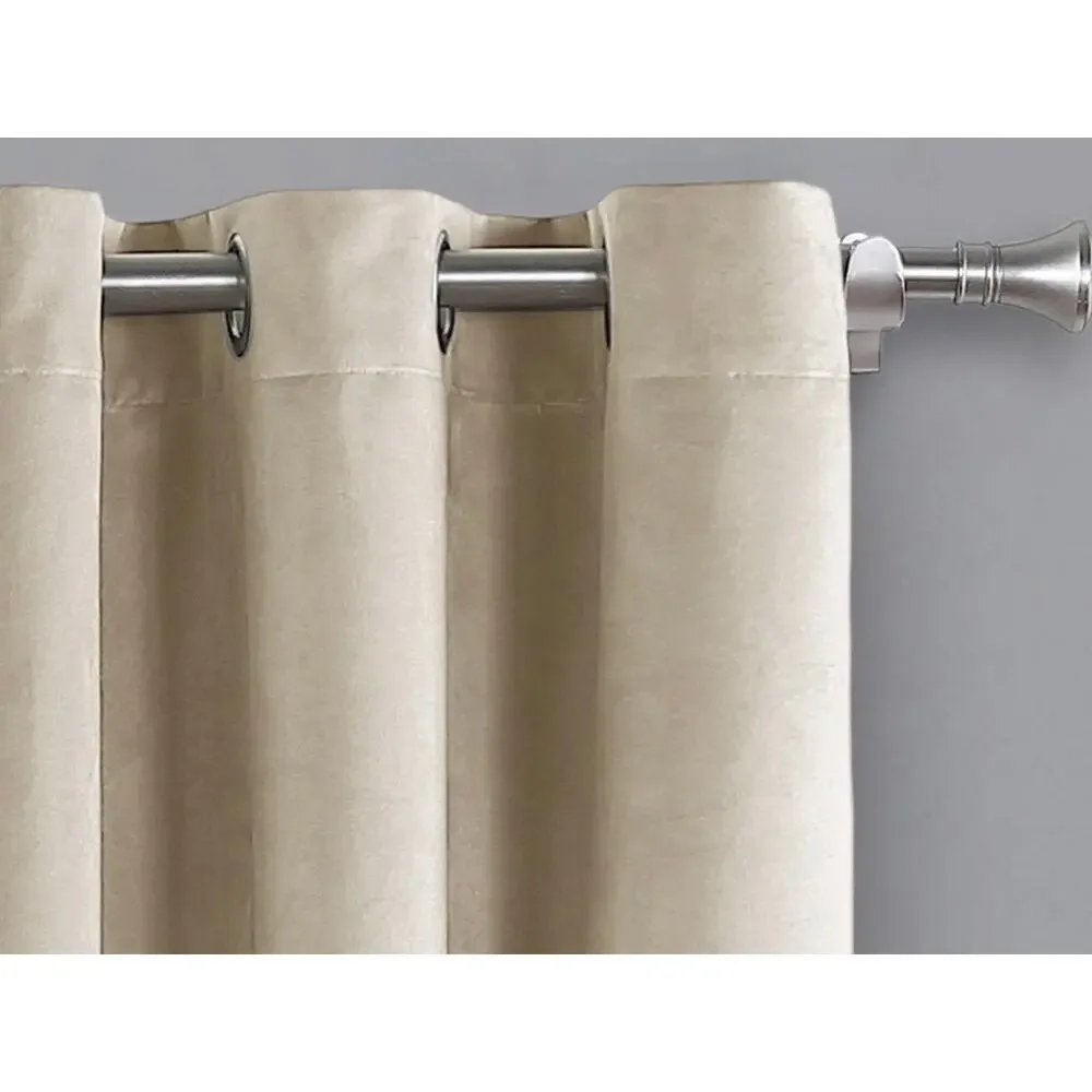 SilkHome Oatmeal Total Blackout Velvet Window Certain 2-pack 52” x 96” each